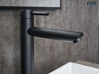 Смеситель высокий для раковины Gid Berlin SS080-BM-D SS080BMD черный матовый